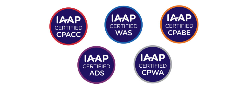 IAAP certification logos for website accessibility solutions