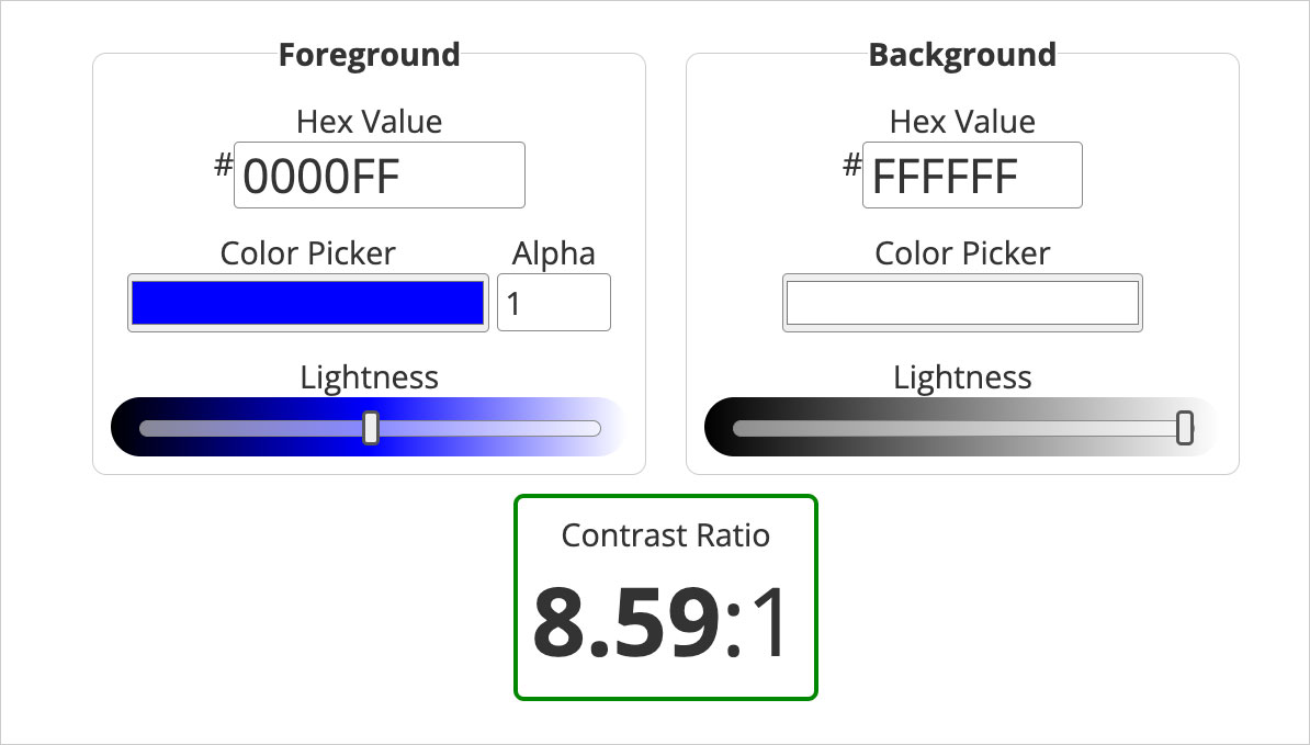 WebAIM Contrast Checker: Web Accessibility Solutions