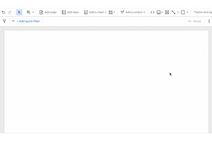 Looker studio animated gif showing placing charts and maps within the report