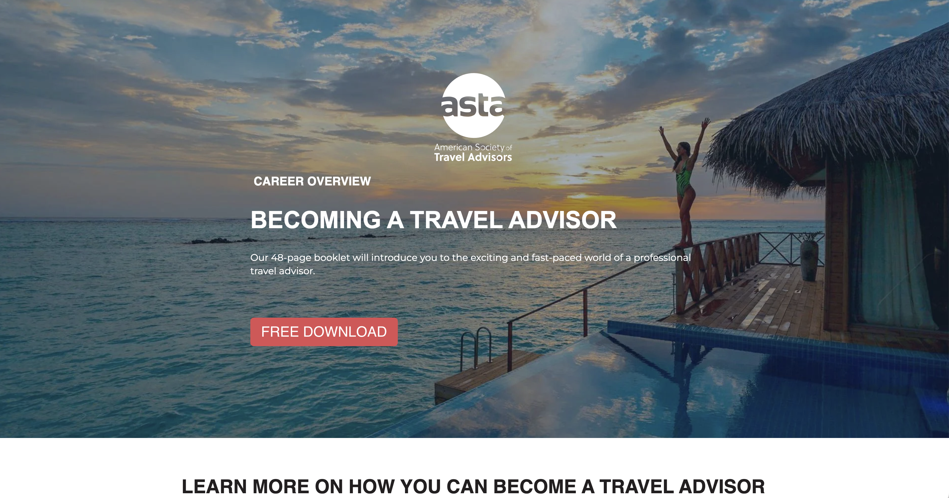The American Society of Travel Advisors (ASTA) Homepage screenshot