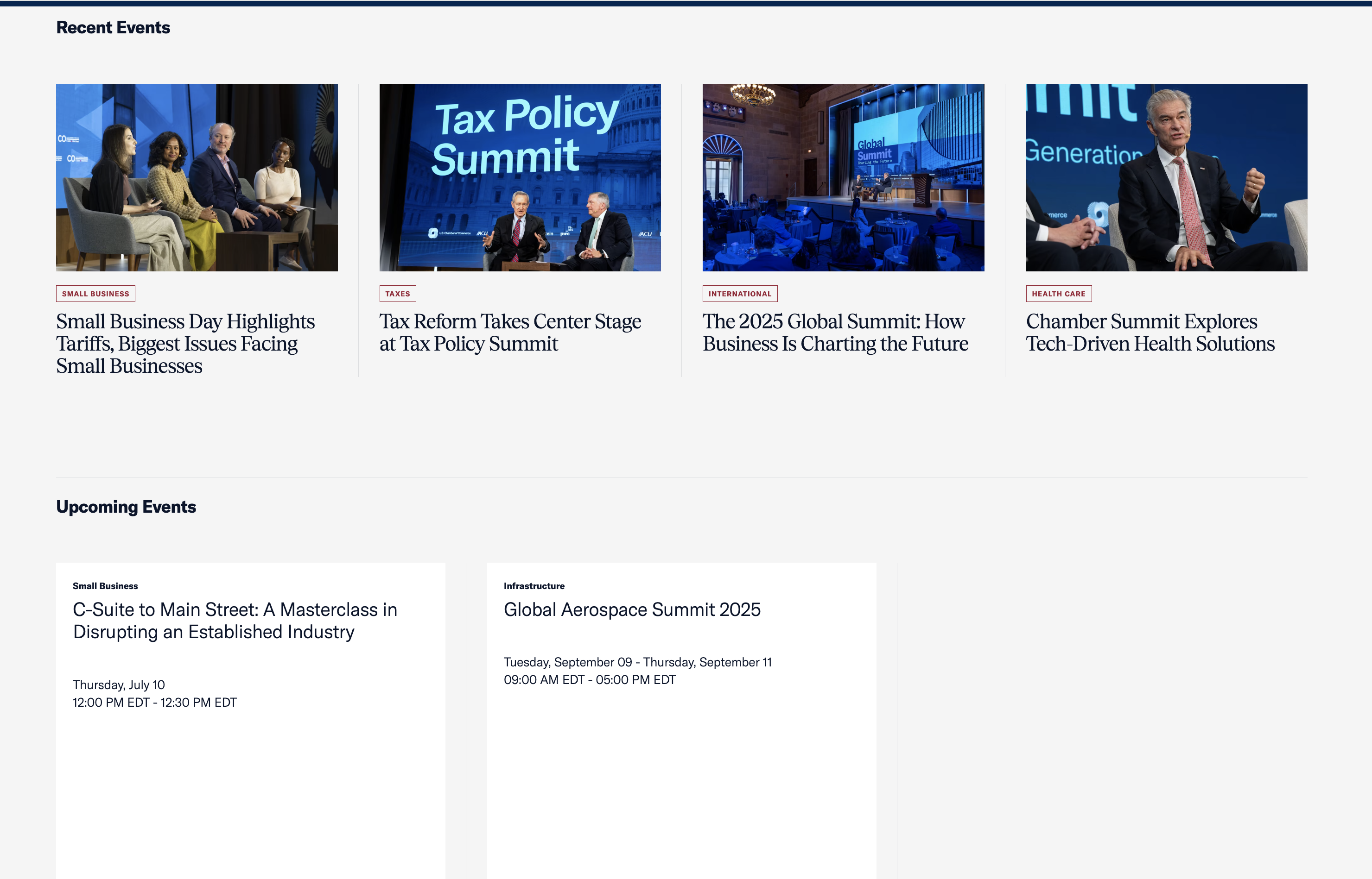 U.S. Chamber of Commerce Event page screenshot