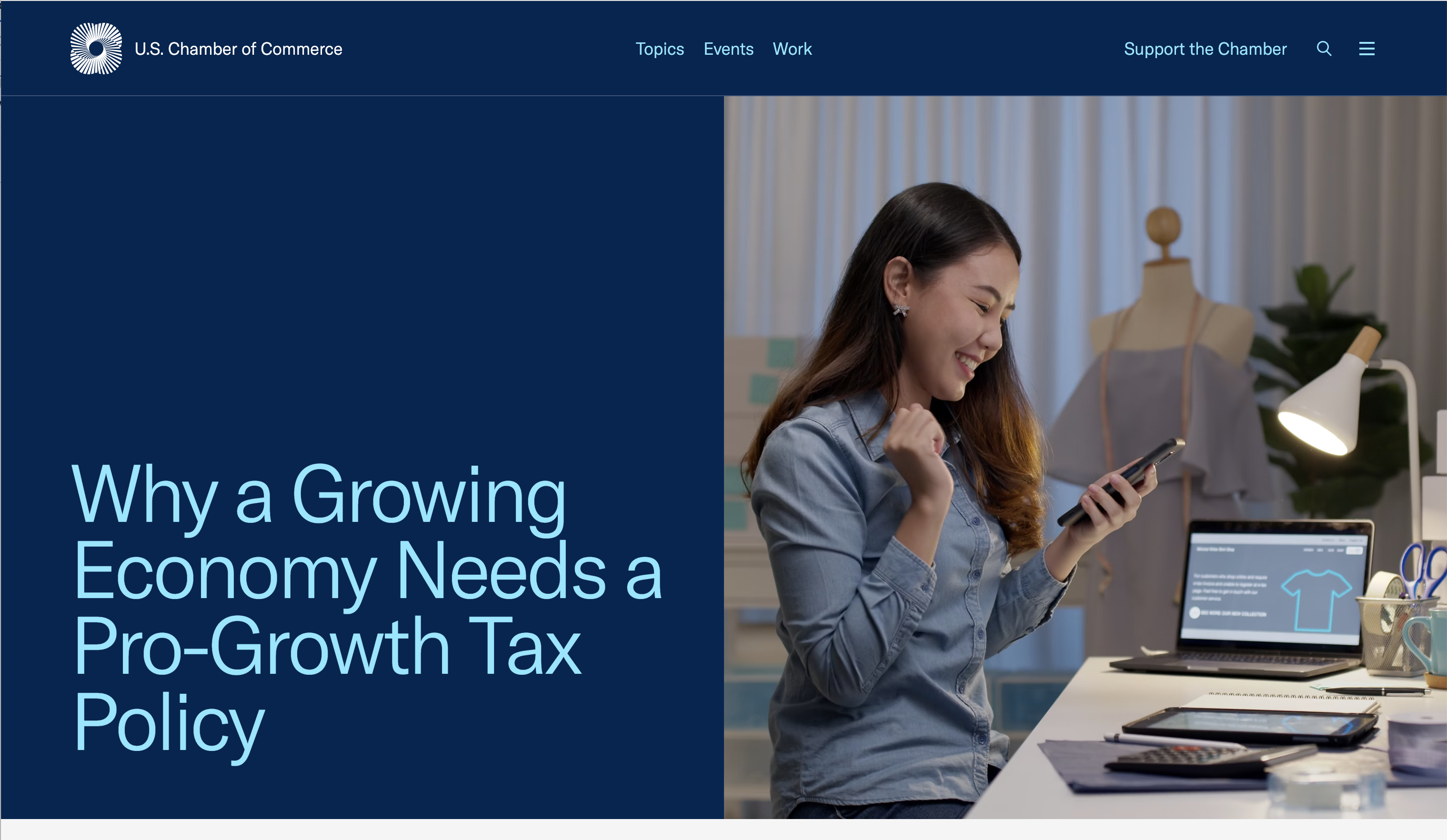U.S. Chamber of Commerce Homepage screenshot