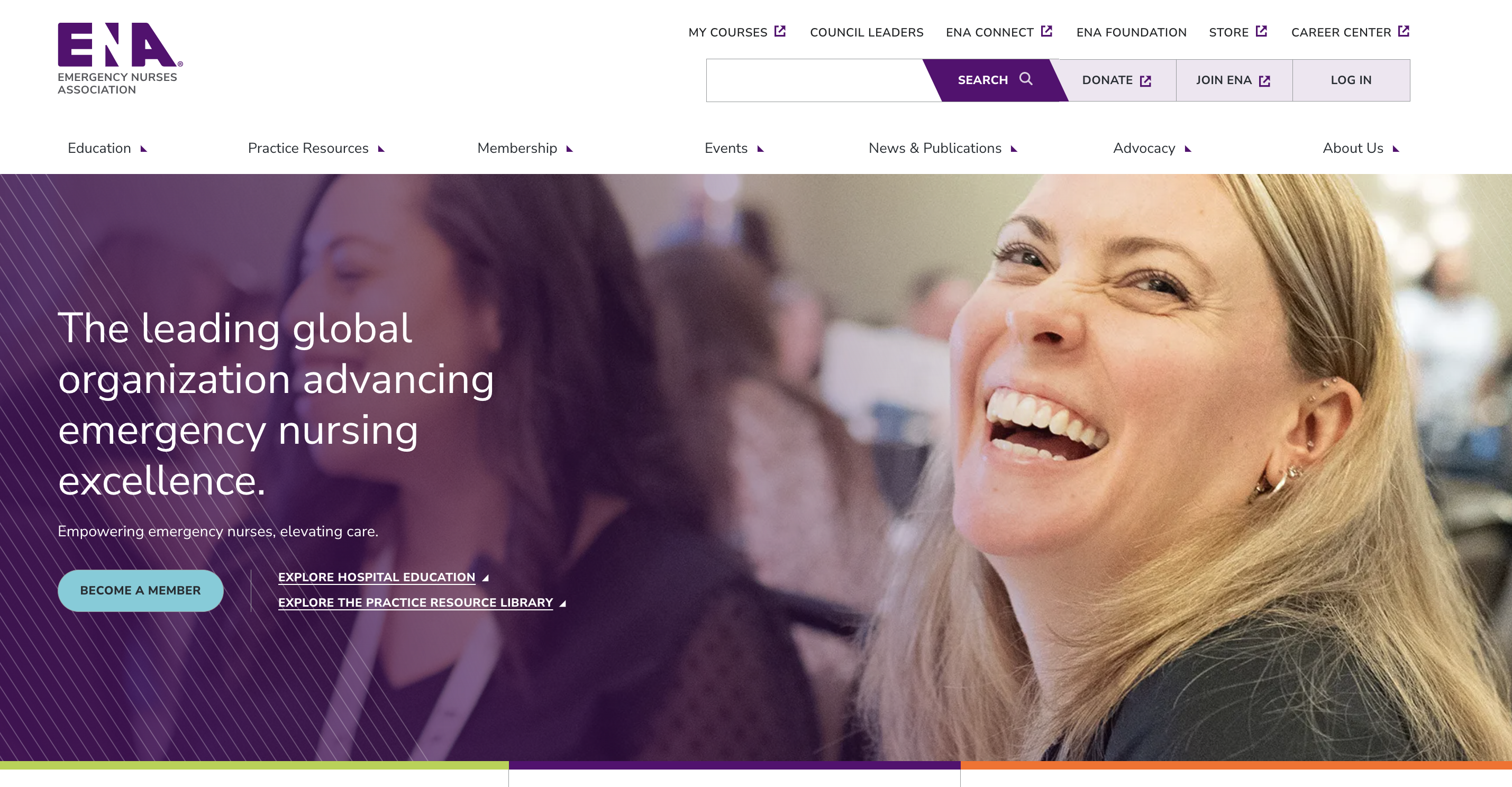 Emergency Nurses Association (ENA) Homepage screenshot