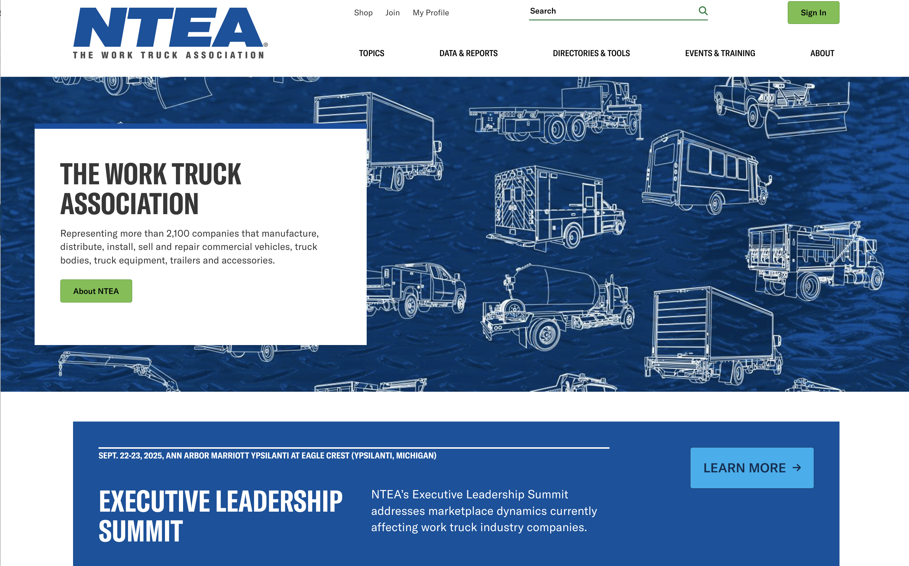 The National Truck Equipment Association (NTEA) Homepage screenshot