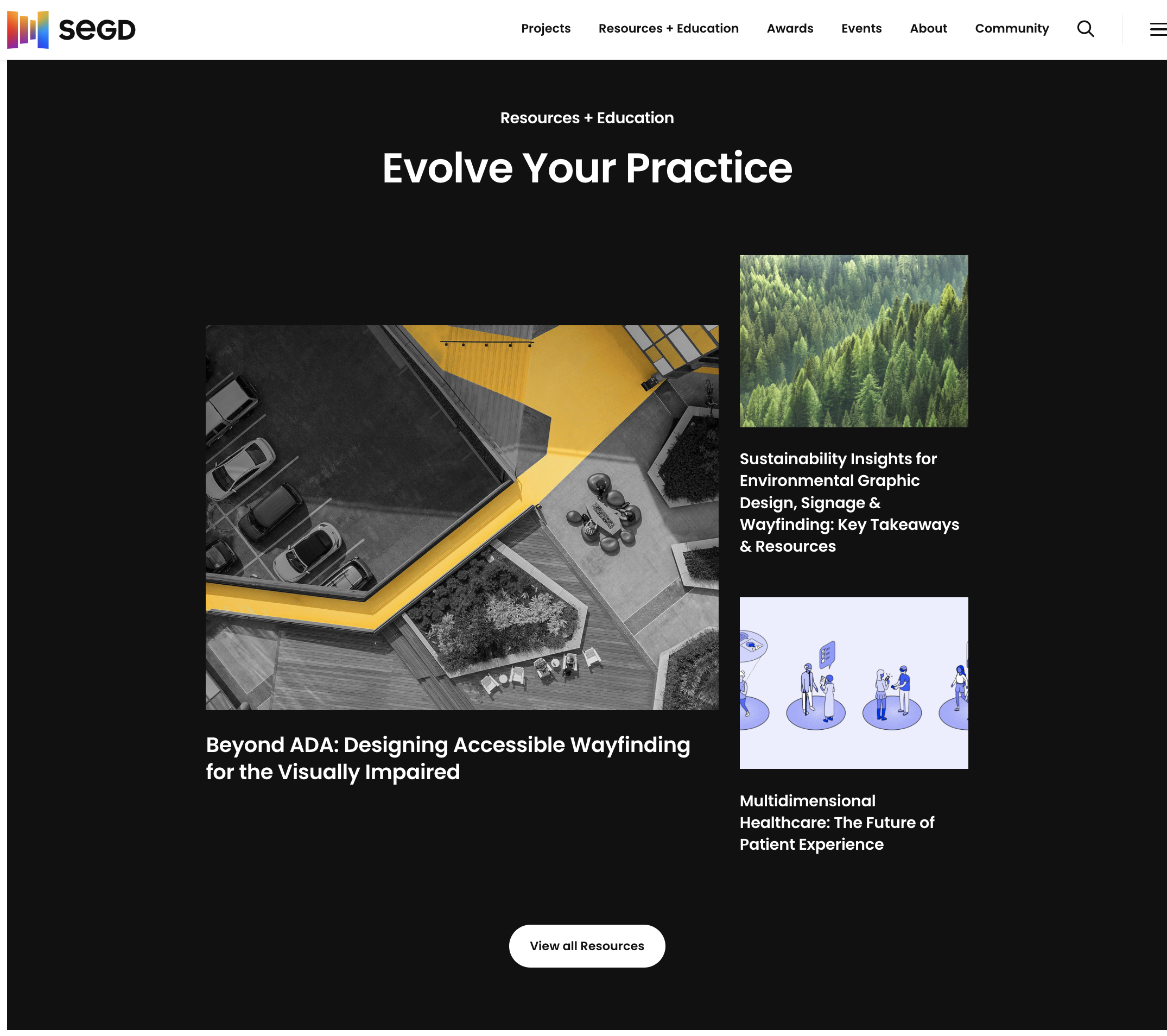 Society for Experiential Graphic Design (SEGD) Homepage screenshot